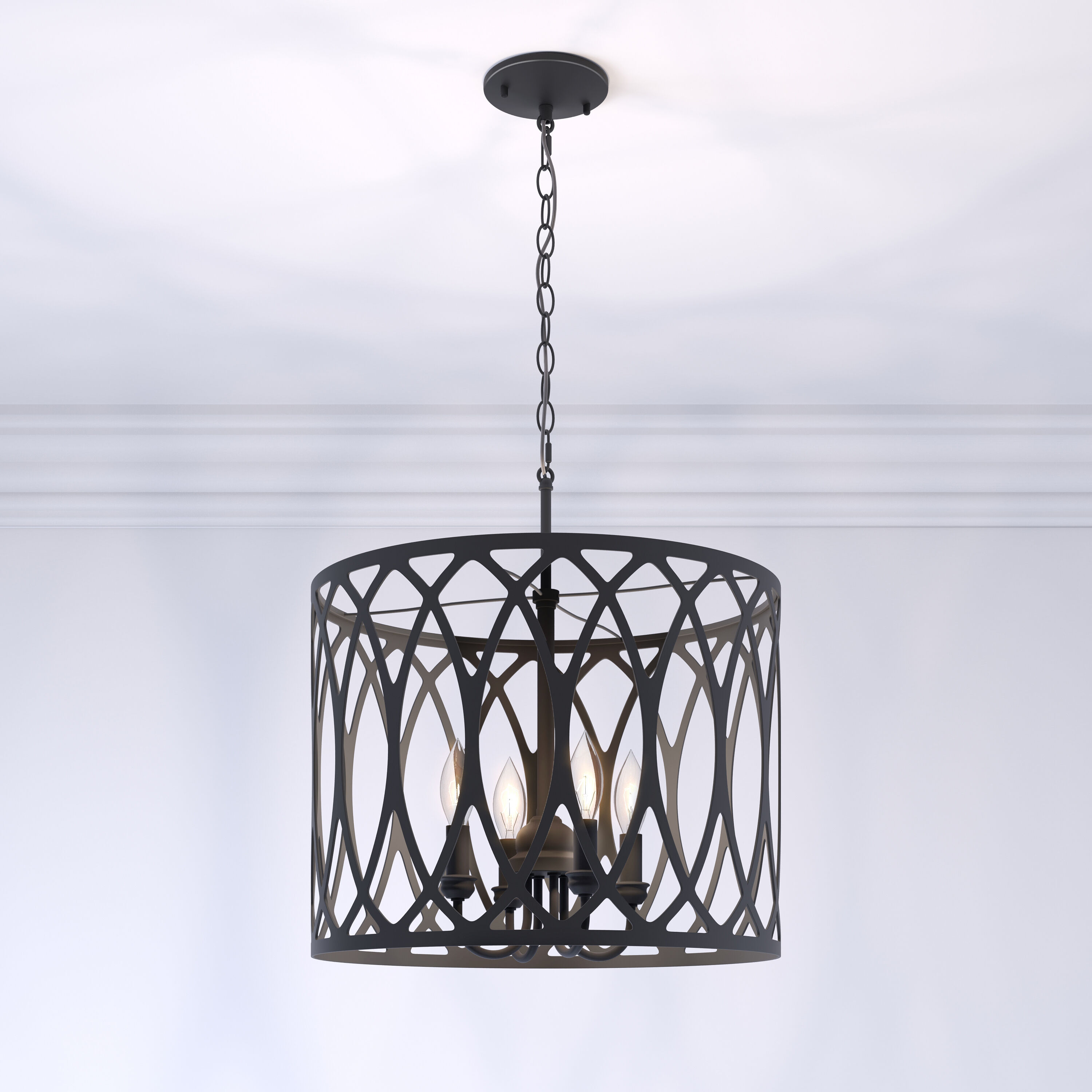 Arelyn 4 Light 18 inch Matte Black Pendant Ceiling Light